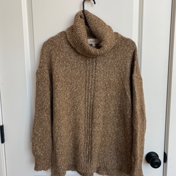 Brown textured turtleneck sweater Roolee - Picture 3 of 3